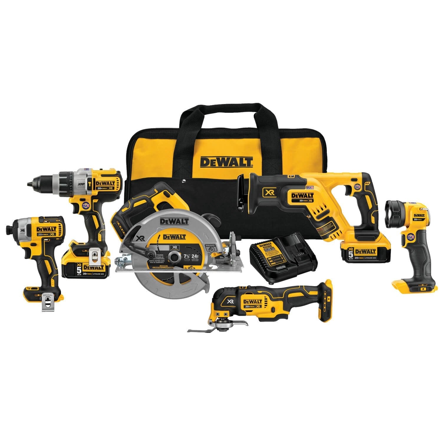 Dewalt DCK694P2- 20 V MAX* XR LI-ION 6 TOOL COMBO KIT - Wise Line Tools