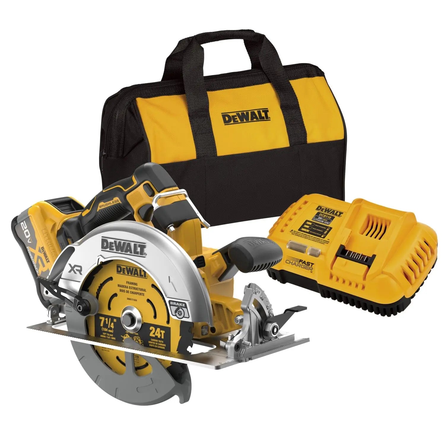 Dewalt DCS590WW1- 20V MAX* XR® BRUSHLESS CORDLESS 7-1/4 IN. CIRCULAR SAW KIT - Wise Line Tools