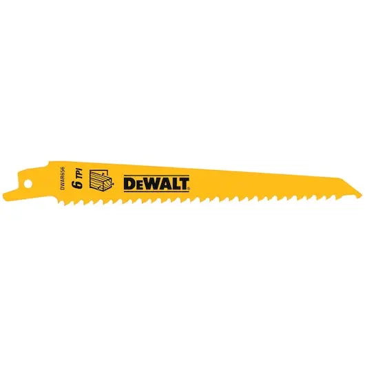 Dewalt DW4802-EA - 6 TPI Taper Back Bi-Metal Reciprocating Blade for General Purpose Wood Cutting DEWALT