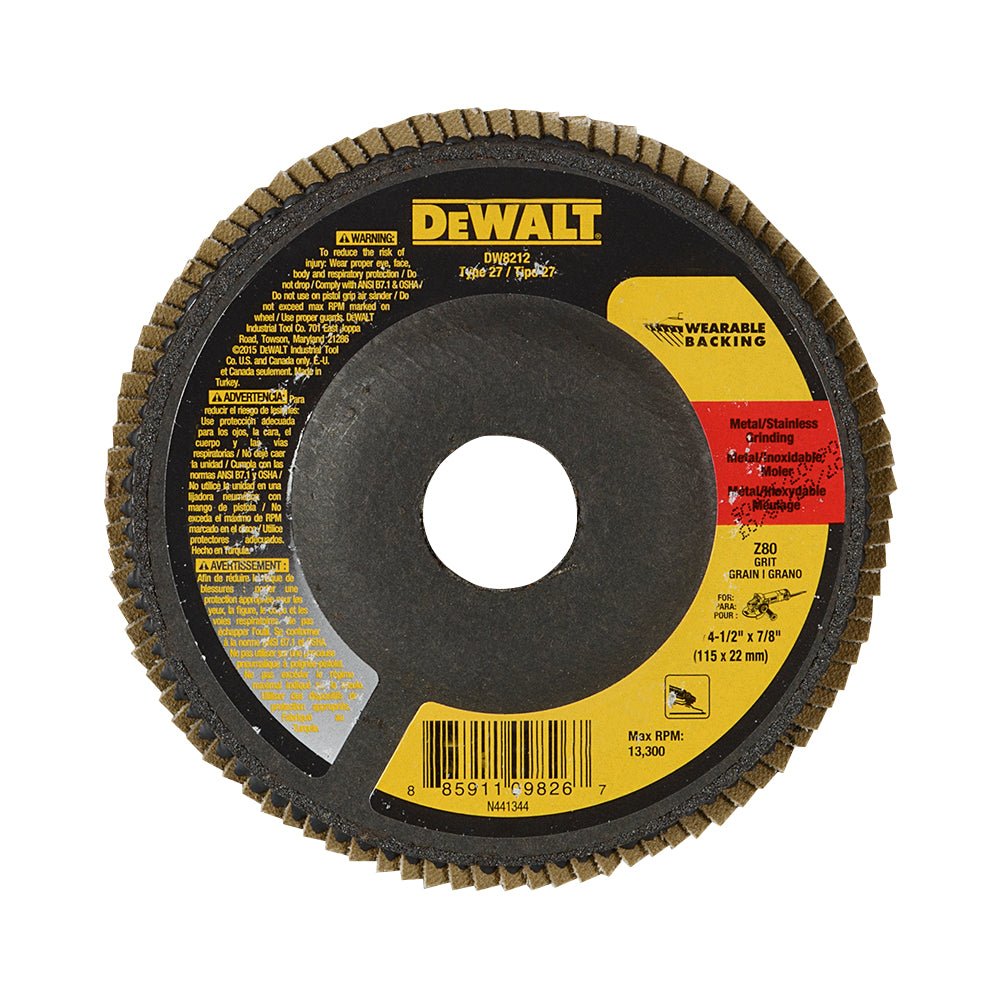 Dewalt DW8212  -  XP WEARABLE BACKING FLAP DISCS TYPE 27 - Wise Line Tools