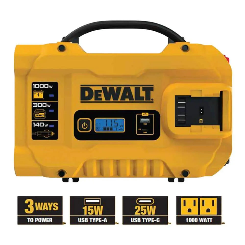 Dewalt DXAEPIP3W-CA- 3-Way 1000-Watt Power Inverter Compatible with 20-Volt XR 5 AH Lithium-Ion Battery (Not Included) DEWALT-LIC