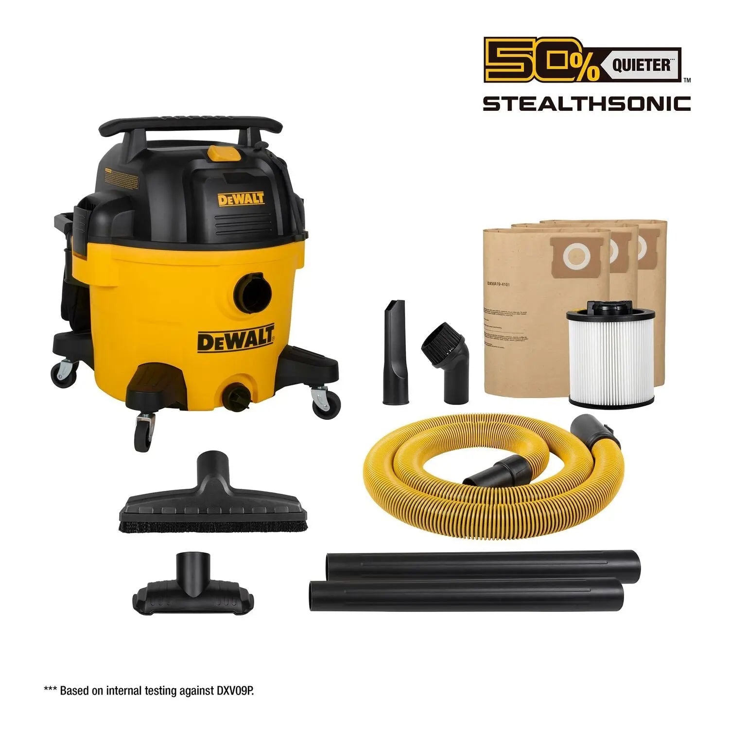 Dewalt DXV12P-QTA - 12 Gallon Stealthsonic Quiet Wet/Dry Vacuum - Wise Line Tools