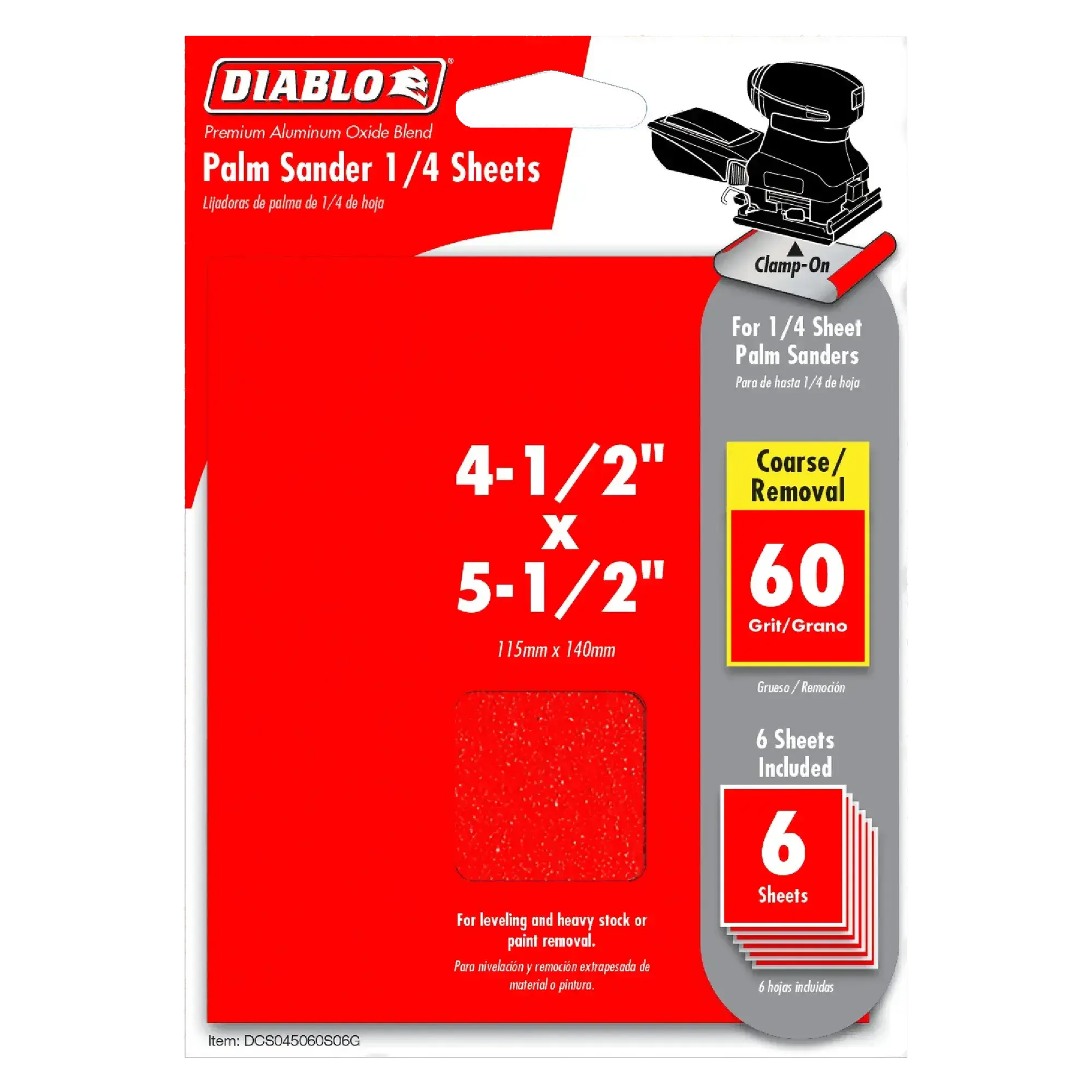 Diablo 4-1/2" x 5-1/2" Palm Sander 1/4 Sanding Sheets (6pk) - Wise Line Tools