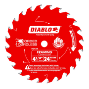 Diablo D0424X  -  4-1/2" x 24-Teeth Framing Saw Blade for Wood DIABLO