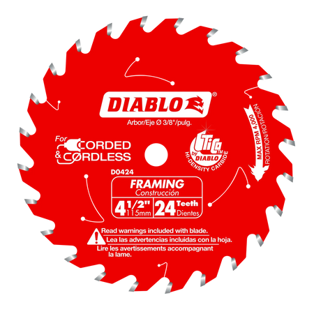 Diablo D0424X  -  4-1/2" x 24-Teeth Framing Saw Blade for Wood DIABLO