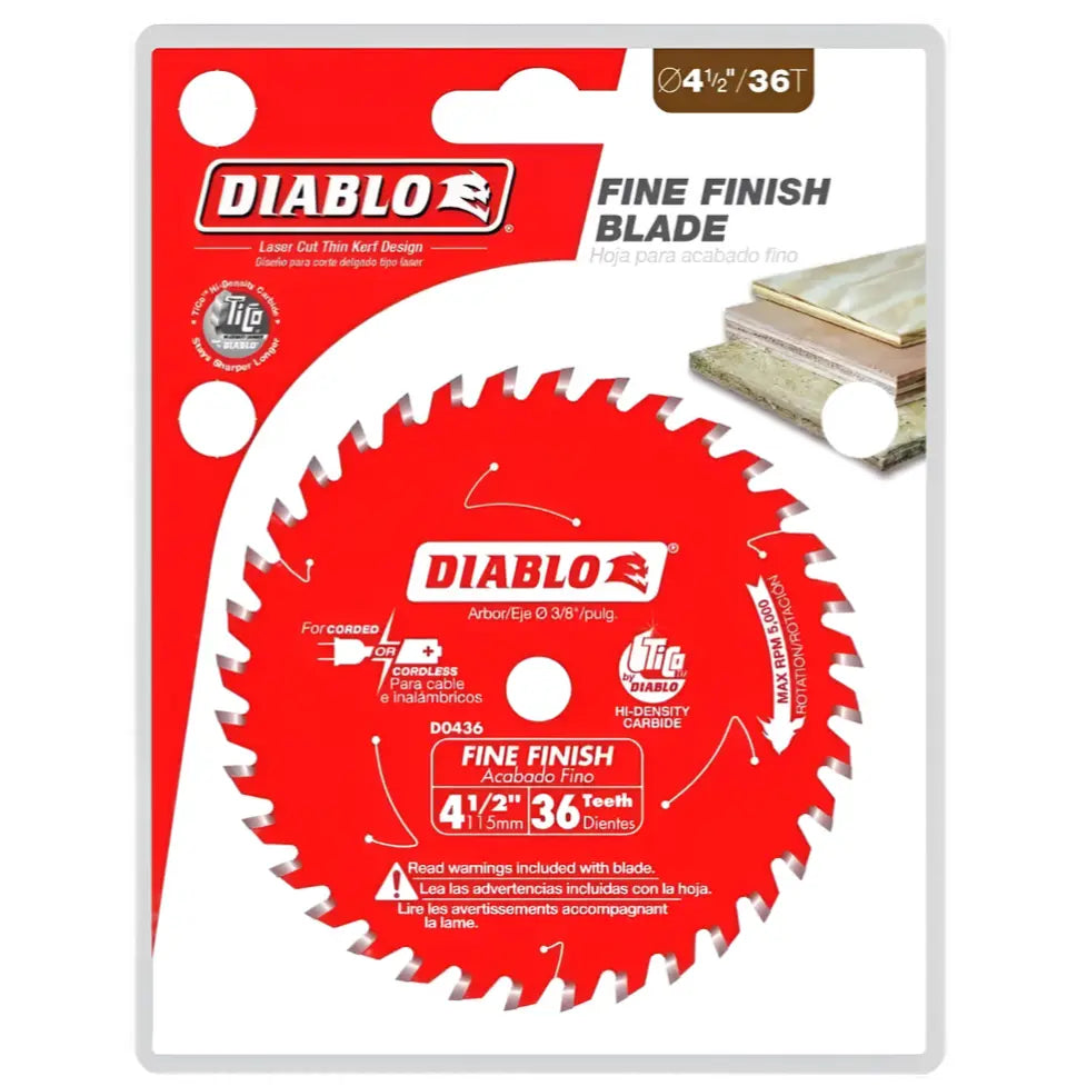 Diablo D0436X - 4-1/2 in. 36 Tooth Fine Finish Saw Blade DIABLO