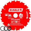 DIABLO D053818WMX - 5-3/8 in. x 18 Tooth Fast Framing Saw Blade