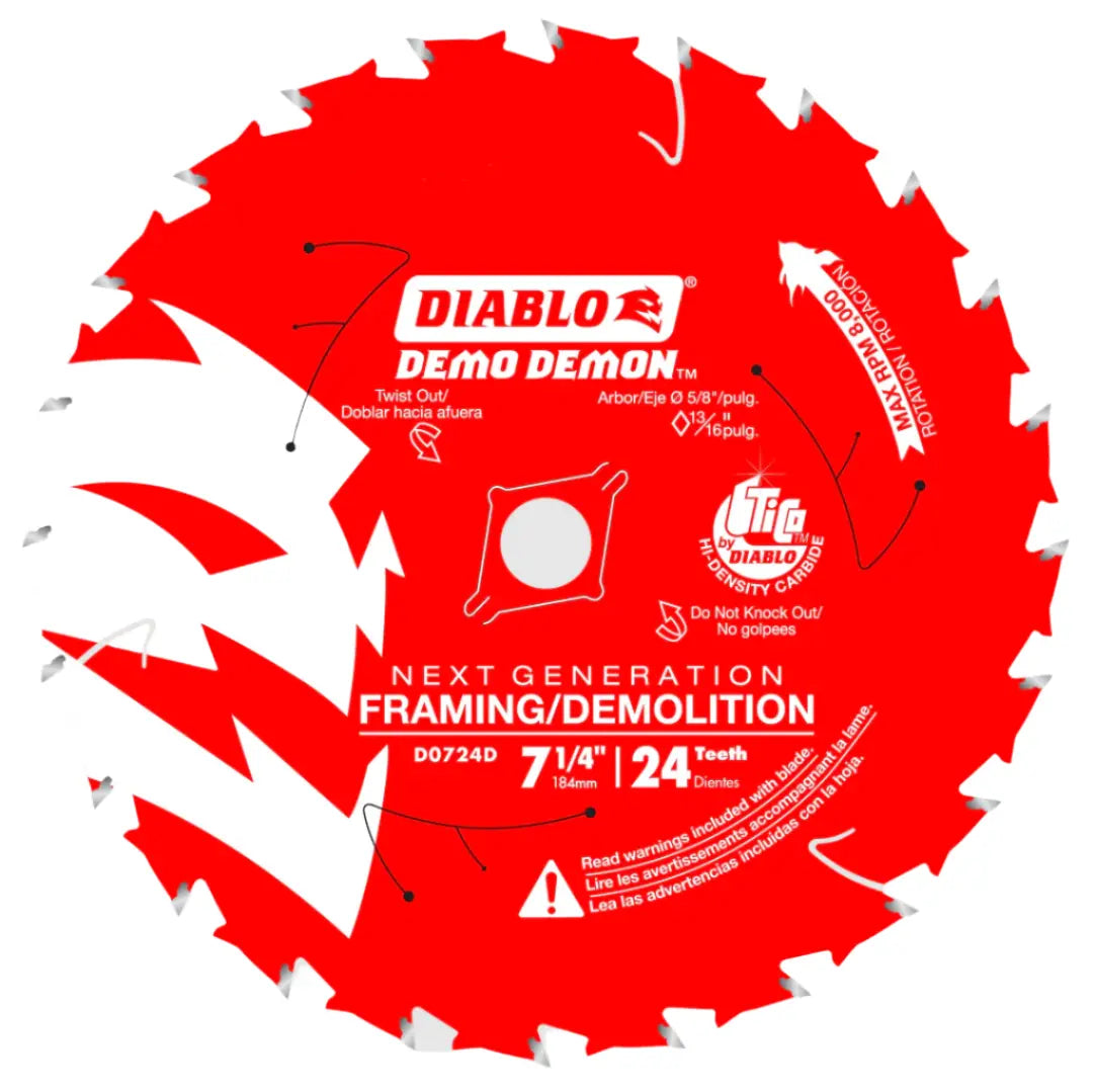 Diablo D0724D - 7-1/4" 24T Framing/Demolition Blades DIABLO