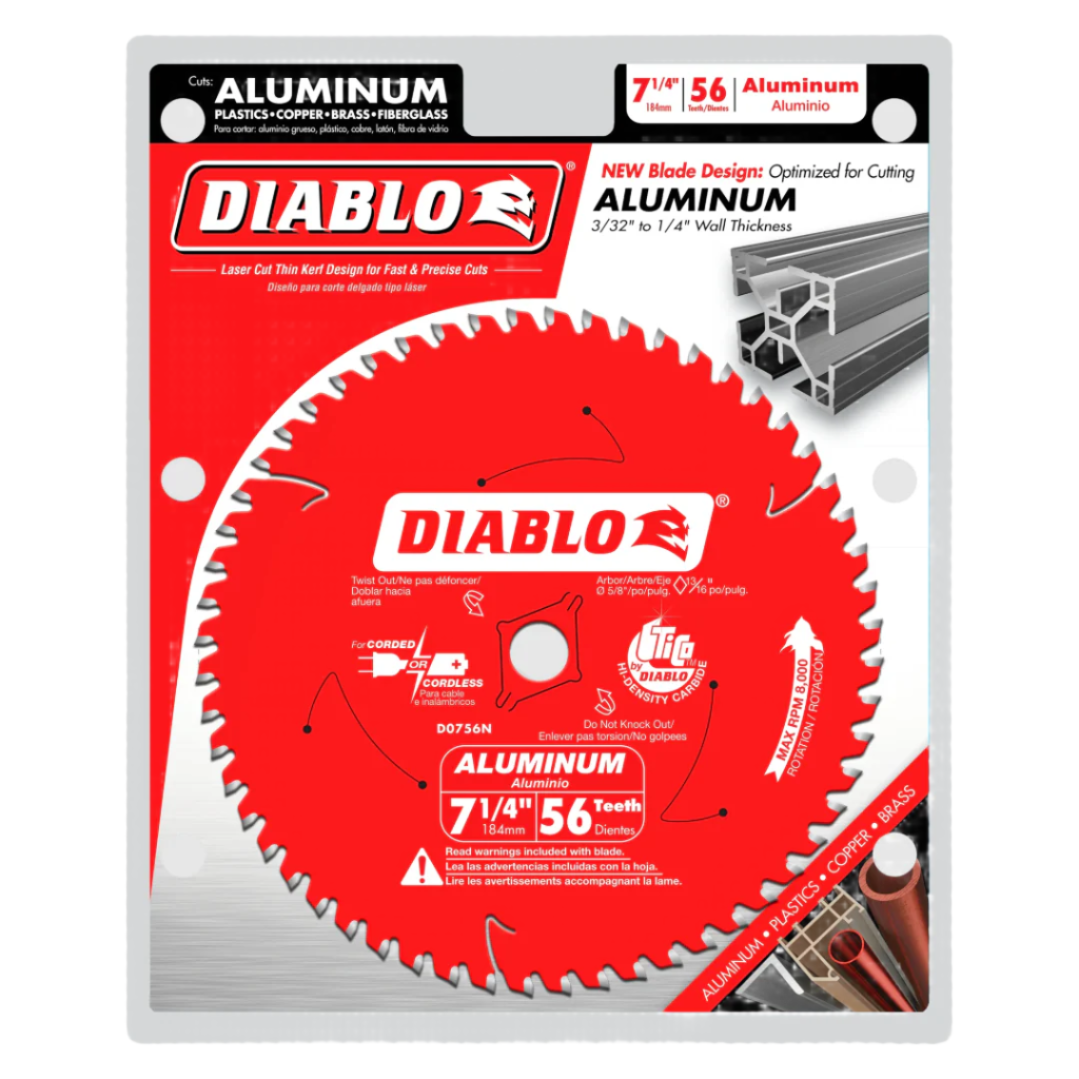Diablo D0756NA  -  7 1/4" x 56T Aluminum - Wise Line Tools