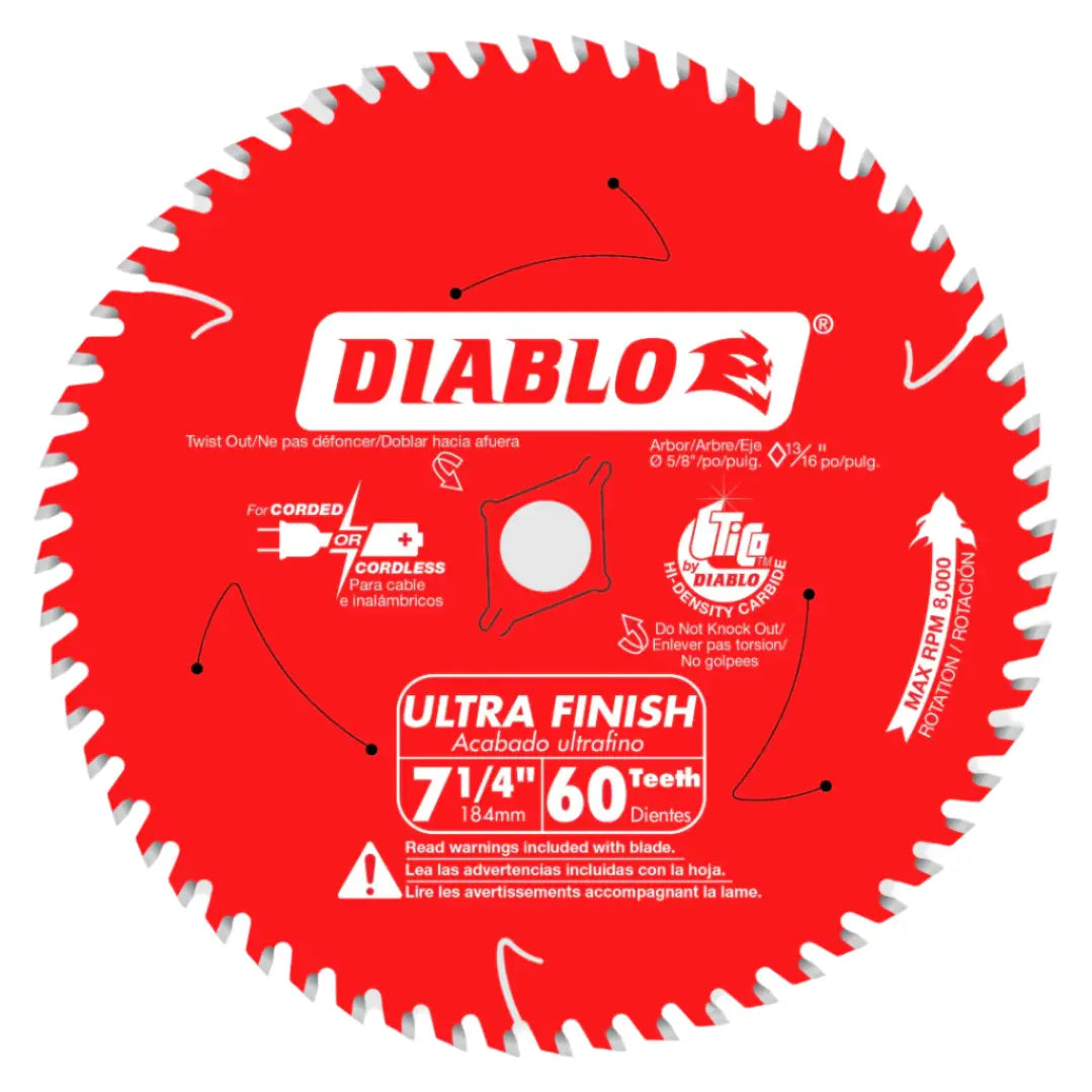 Diablo D0760 - 7-1/4" 60T Fine Finish Blade DIABLO