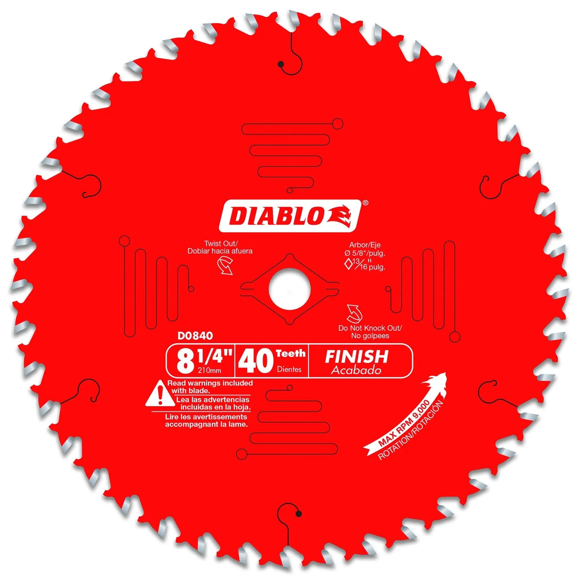 Diablo D0840X - 8-1/4 in. x 40 Tooth Finishing Saw Blade DIABLO