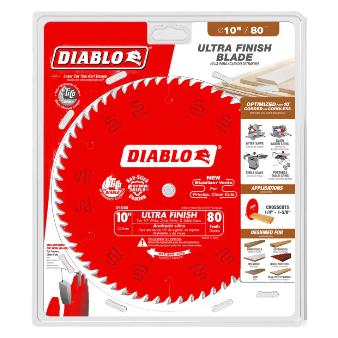 Diablo D1060S - 10" 60T Fine Finish Blade DIABLO