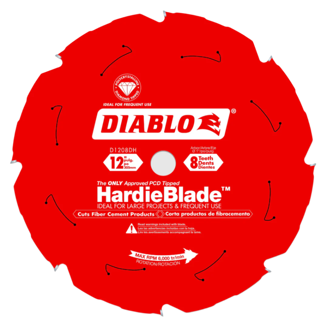 Diablo D1208DH  -  12" 8T Fiber Cement Blade - Wise Line Tools