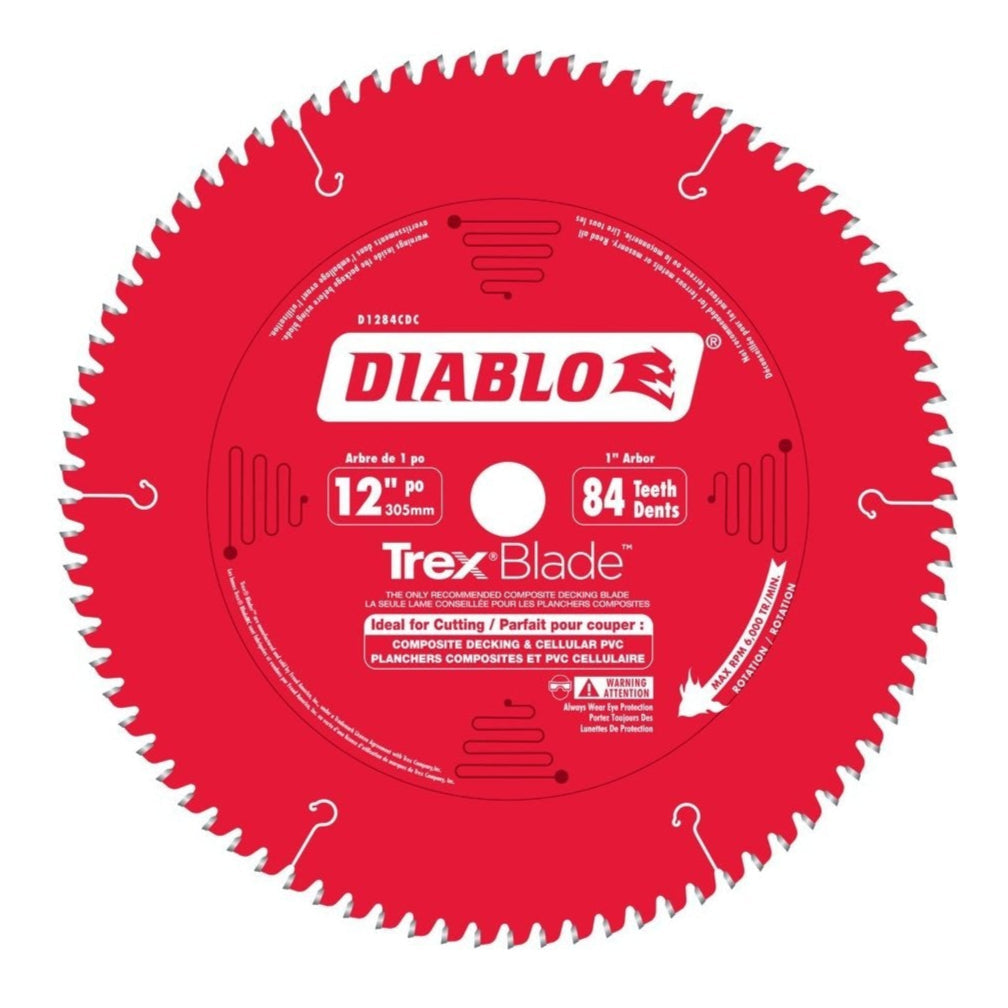 Diablo D1284CDC  -  12" x 84T Trex Composite Decking Blade - Wise Line Tools