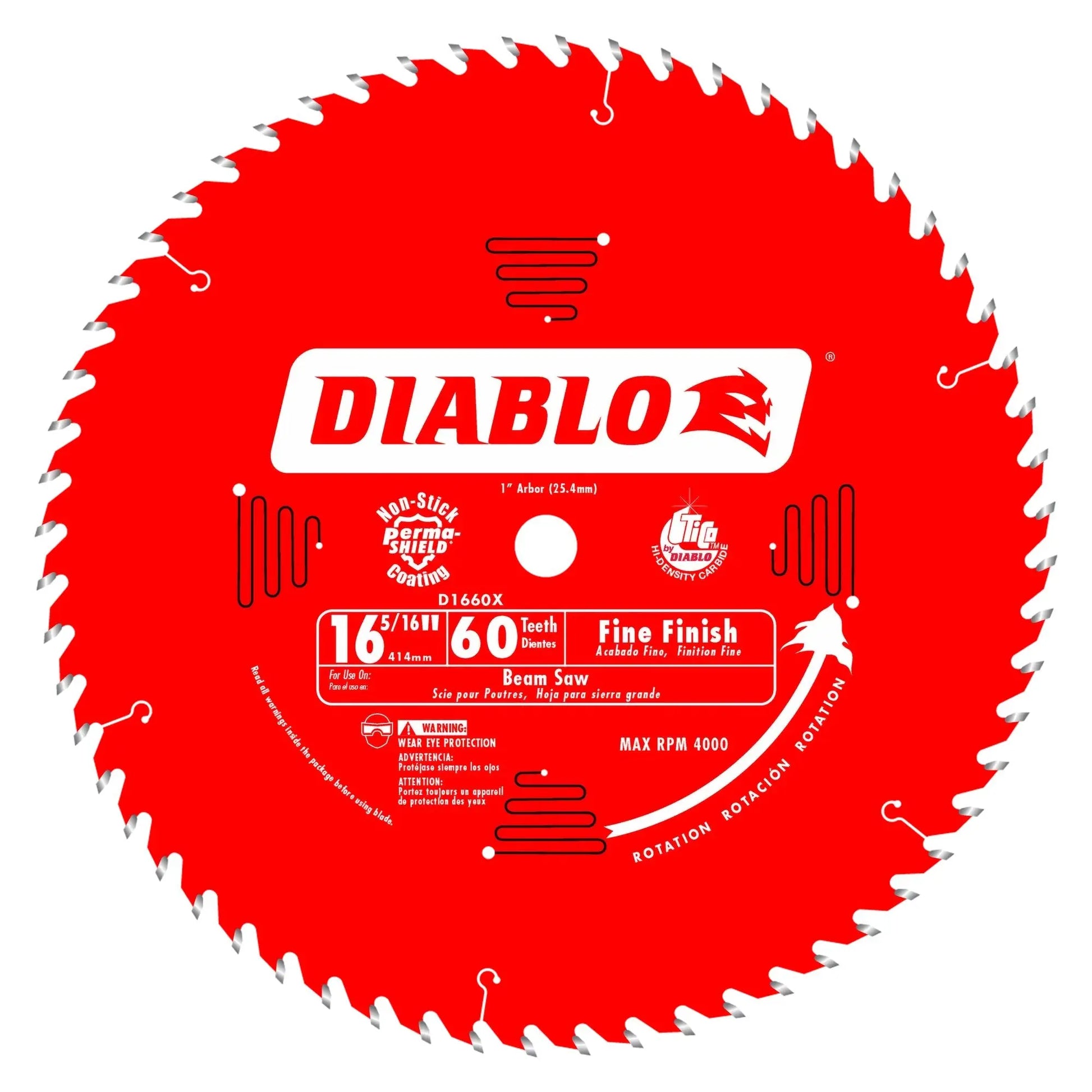 Diablo D1660X - 16-5/16 in. x 60 Tooth Fine Finish Beam Saw Blade DIABLO