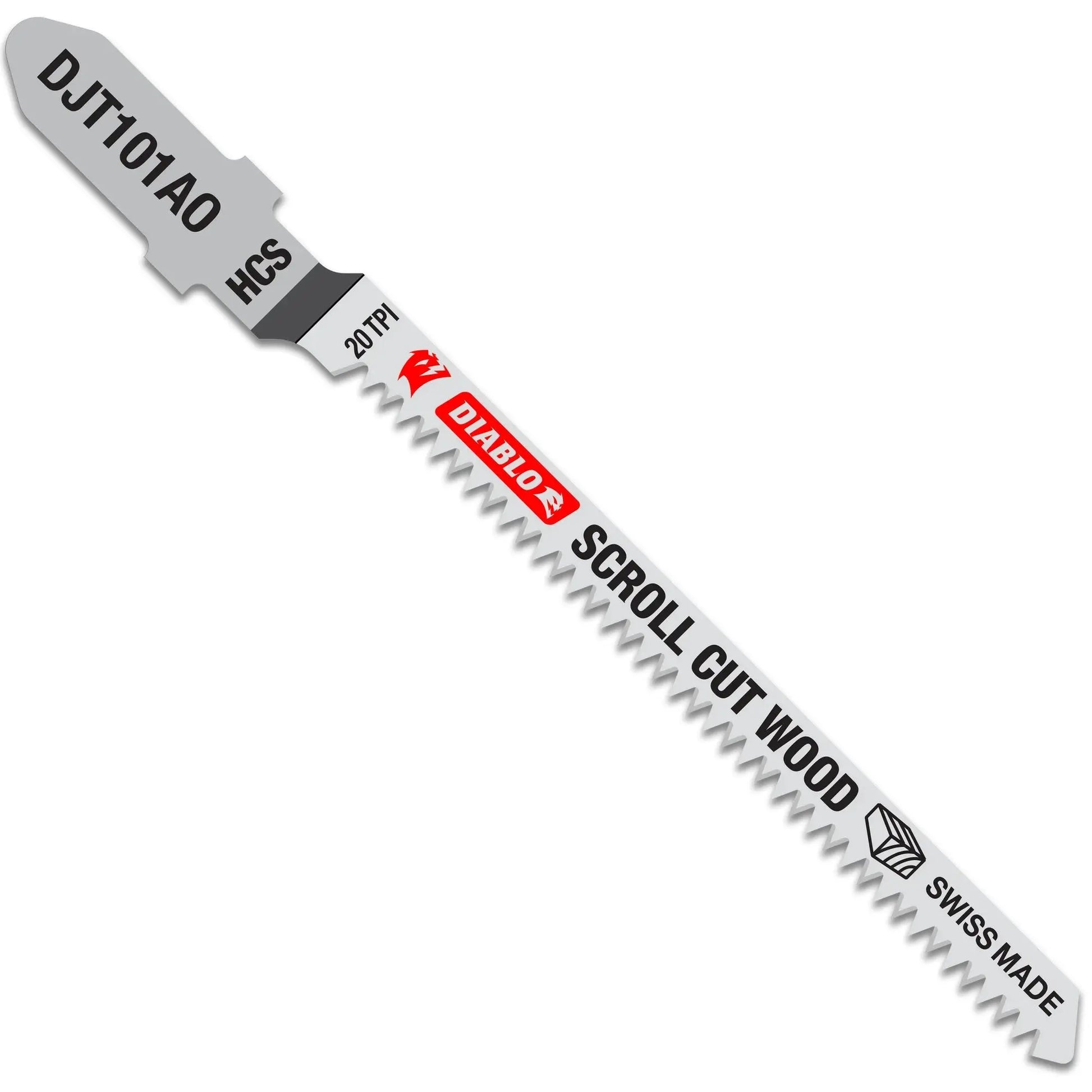 Diablo DJT101AO5 - 3-1/4 in. 20 TPI High Carbon Steel T-Shank Jig Saw Blades for Scroll Cuts in Wood- 5-Pack - Wise Line Tools