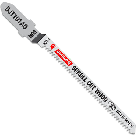 Diablo DJT101AO5 - 3-1/4 in. 20 TPI High Carbon Steel T-Shank Jig Saw Blades for Scroll Cuts in Wood- 5-Pack - Wise Line Tools