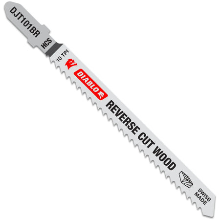 Diablo DJT101BR5 - 4 in. 10 TPI High Carbon Steel T-Shank Jig Saw Blades for Reverse Cuts in Wood - 5 Pack DIABLO