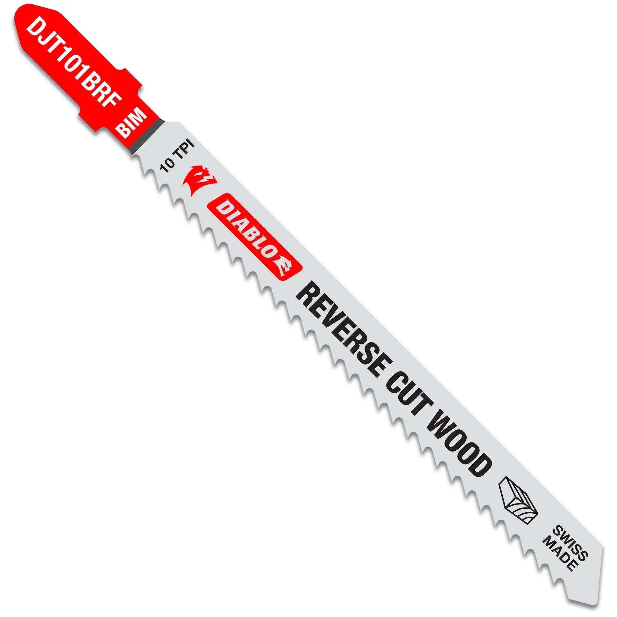 Diablo DJT101BRF5 - 4 in. 10 TPI Bi-Metal T-Shank Jig Saw Blades for Reverse Cuts in Wood - 5 Pack - Wise Line Tools