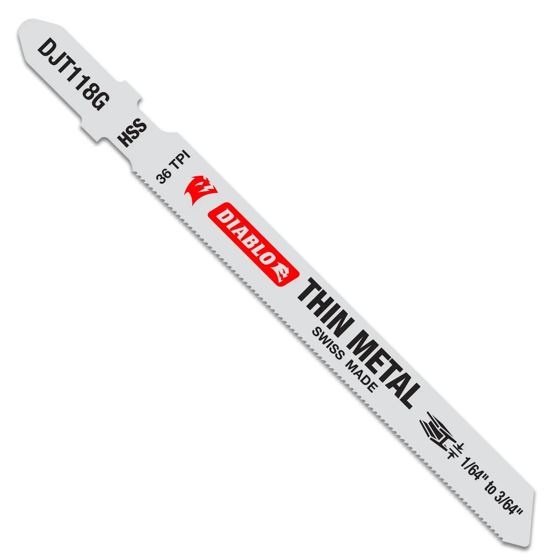Diablo DJT118G5 - 3-5/8 in. 36 TPI High Speed Steel T-Shank Jig Saw Blades for Thin Metal DIABLO