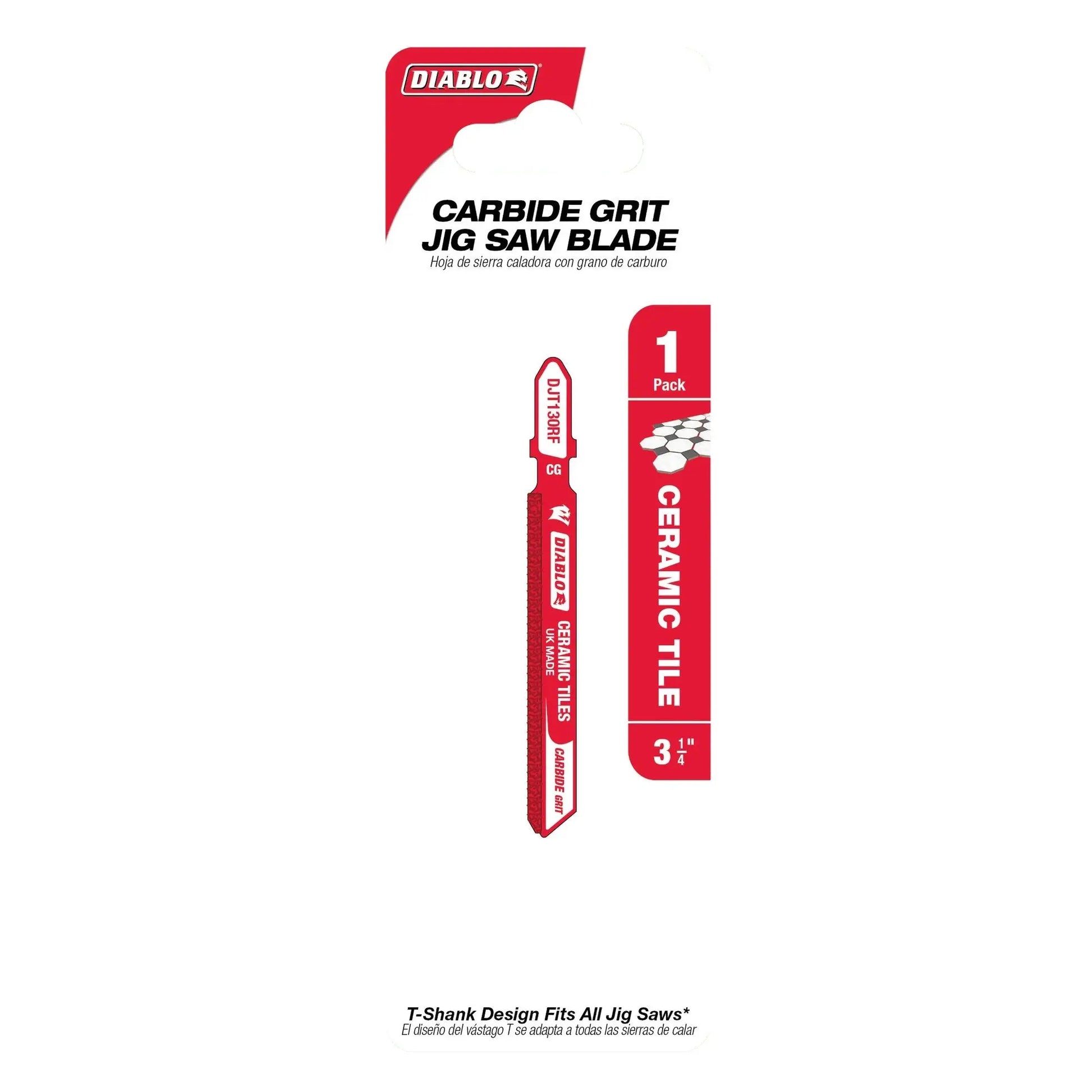 Diablo DJT130RF - 3-1/4 in. Carbide Grit T-Shank Jig Saw Blade for Ceramic Tile & Glass DIABLO