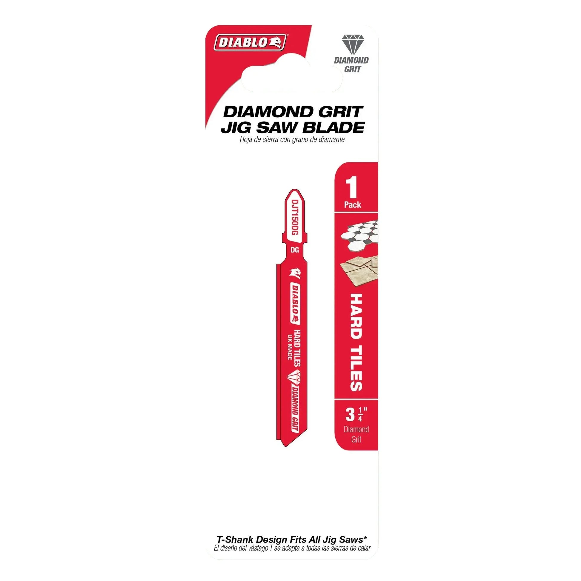 Diablo DJT150DG - 3-1/4 in. Diamond Grit T-Shank Jig Saw Blade for Hard Tiles DIABLO