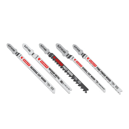 Diablo DJT5S- 5pc High Carbon Steel/High Speed Steel T-Shank Jig Saw Blade Set for Wood & Metal - 5 Pack DIABLO