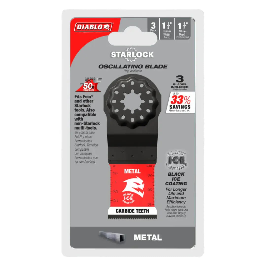 Diablo DOS125CF3 - 1-1/4 in. Starlock Carbide Oscillating Blades for Metal 3 pack DIABLO