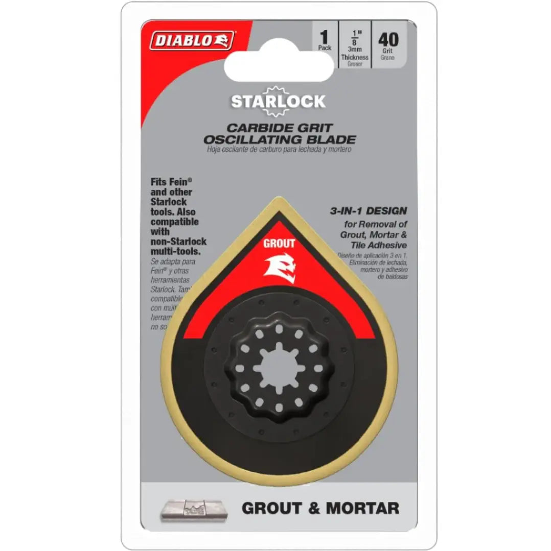 Diablo DOSCGX- 2-3/4 in. Starlock Carbide Grit Oscillating Blade for Grout and Mortar - Wise Line Tools