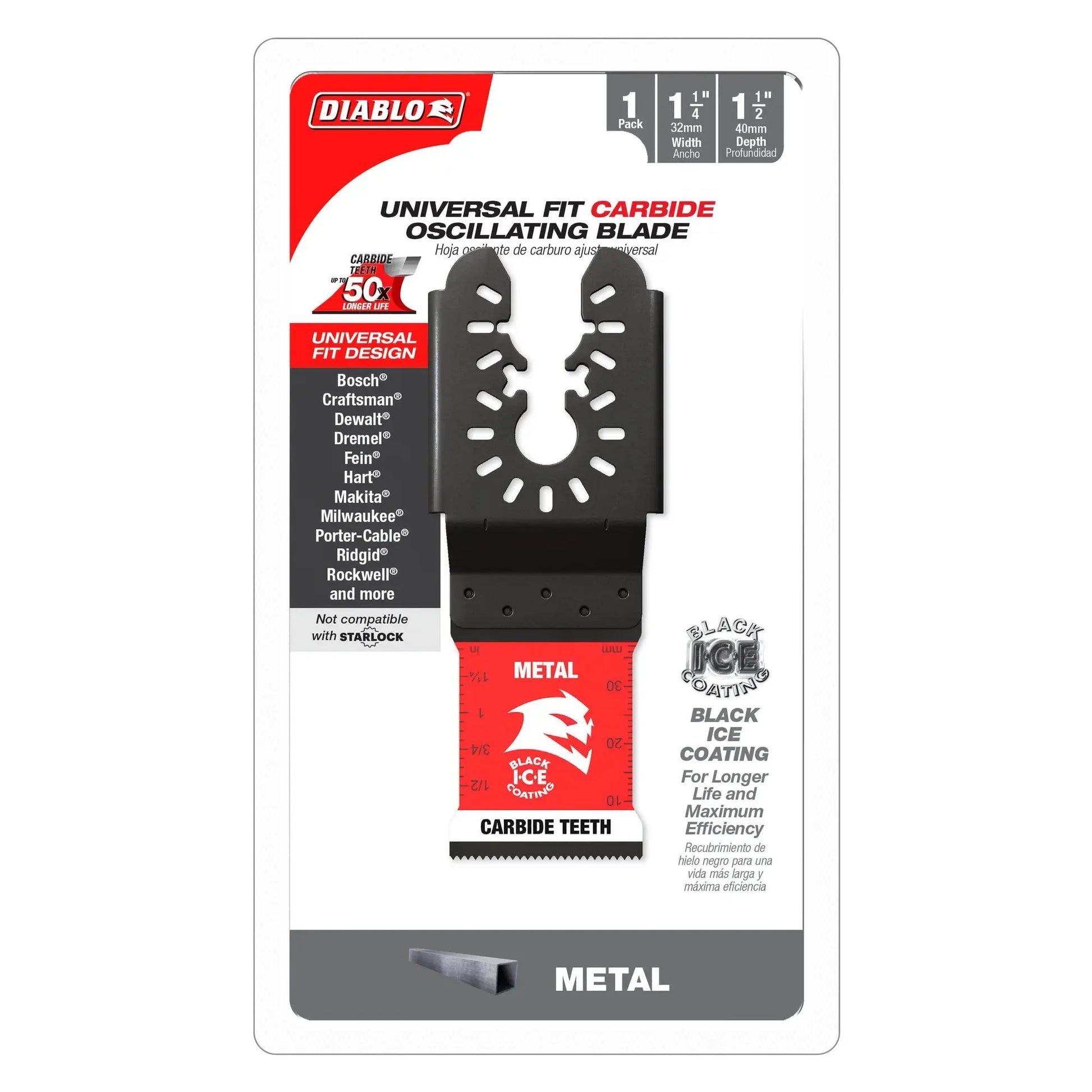 Diablo DOU125CF- 1-1/4 in. Universal Fit Carbide Oscillating Blade for Metal DIABLO