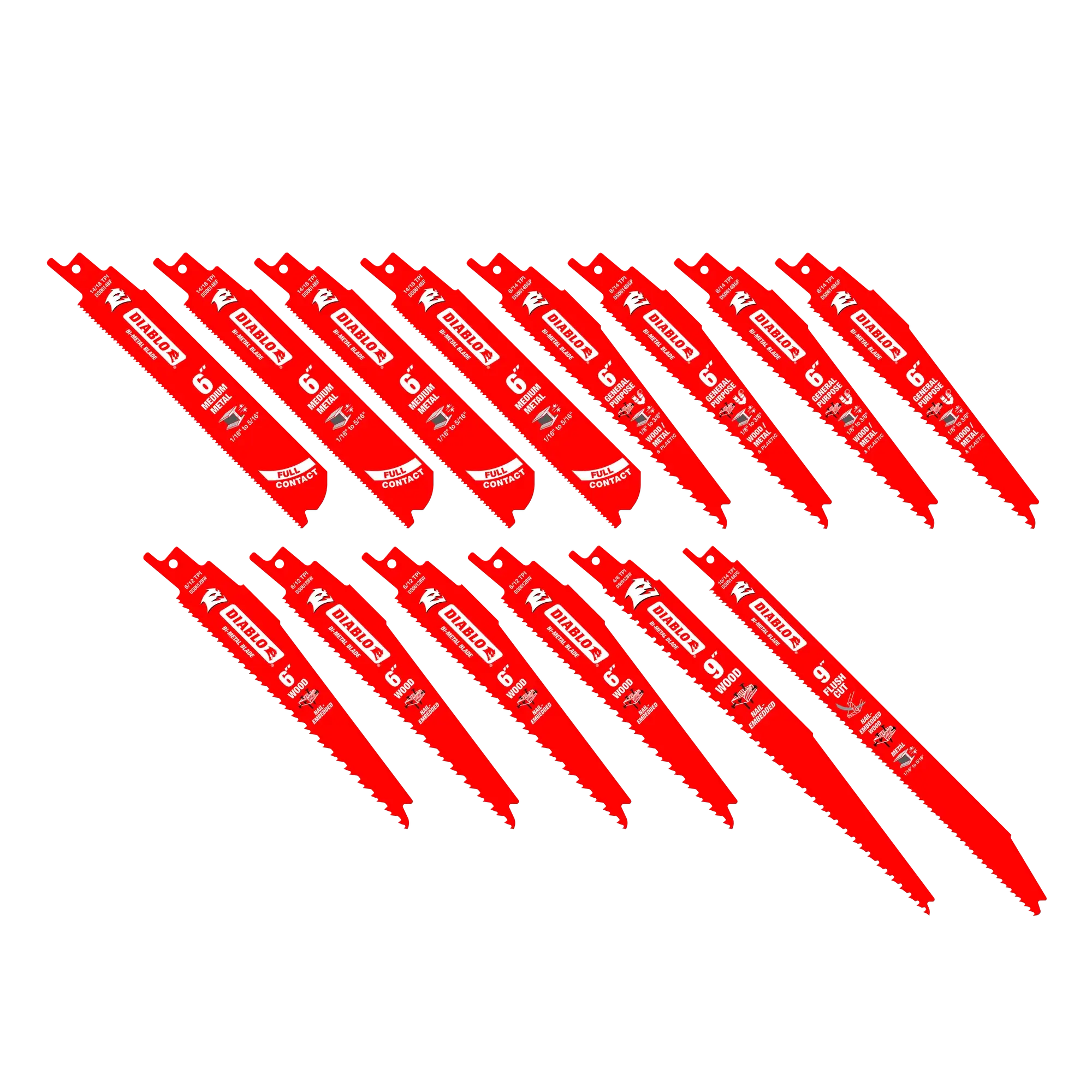 Diablo DS0014SC  -  14pc Bi-Metal Demo Recip Blade Set DIABLO