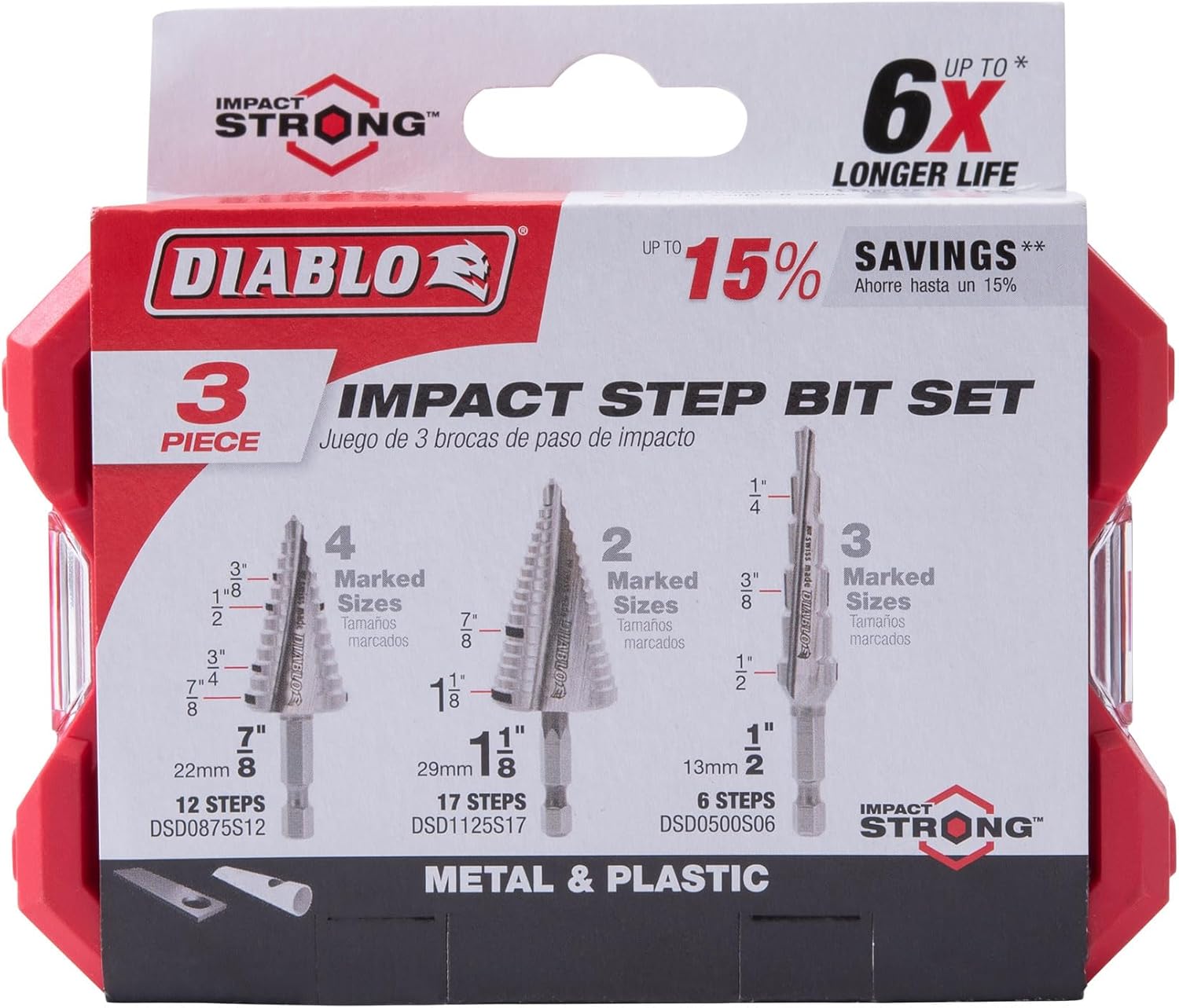 Diablo DSDS003 -  3pc Impact Step Bit Set - Wise Line Tools