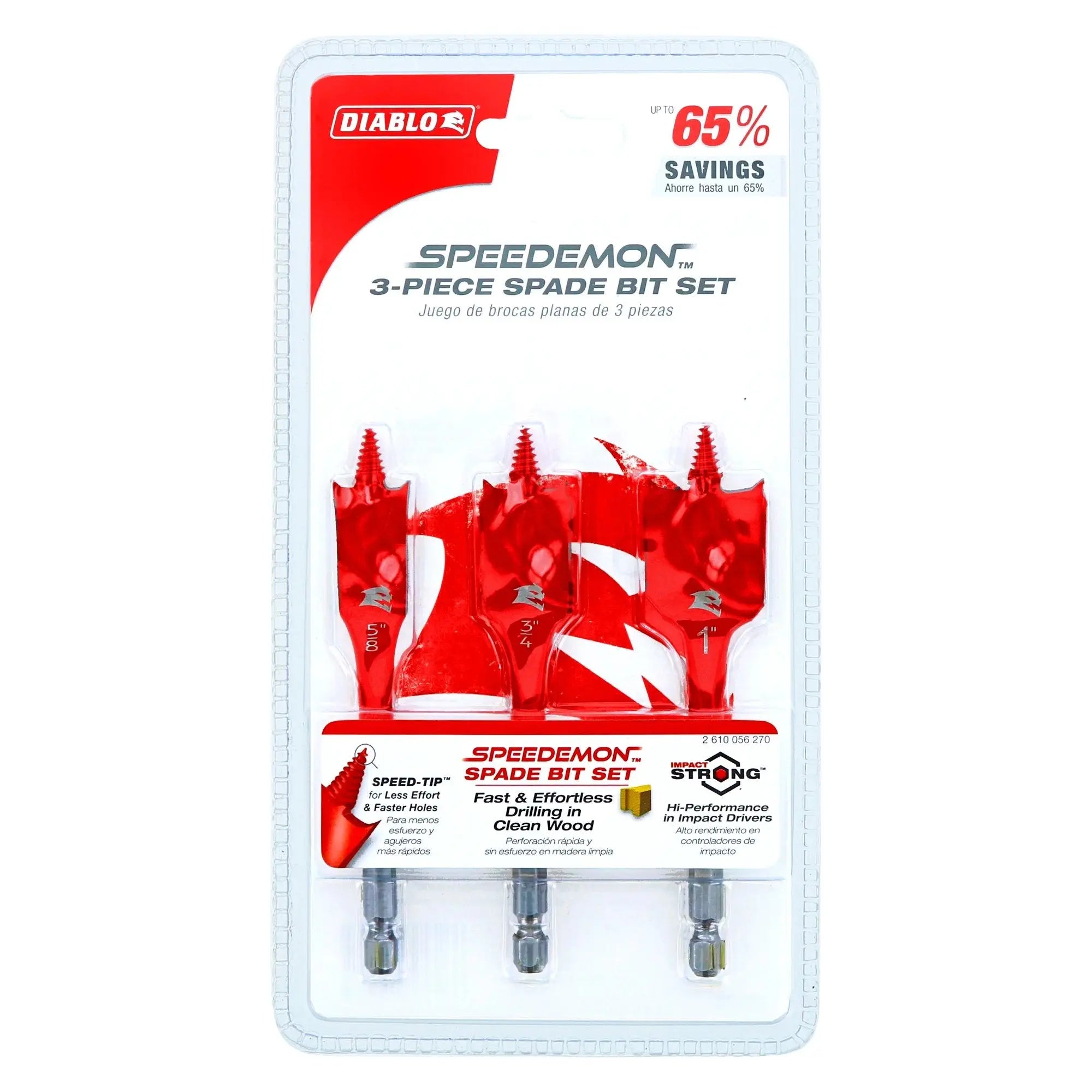 Diablo DSP1910-S3 - 3 pc Spade Bit Set - Wise Line Tools