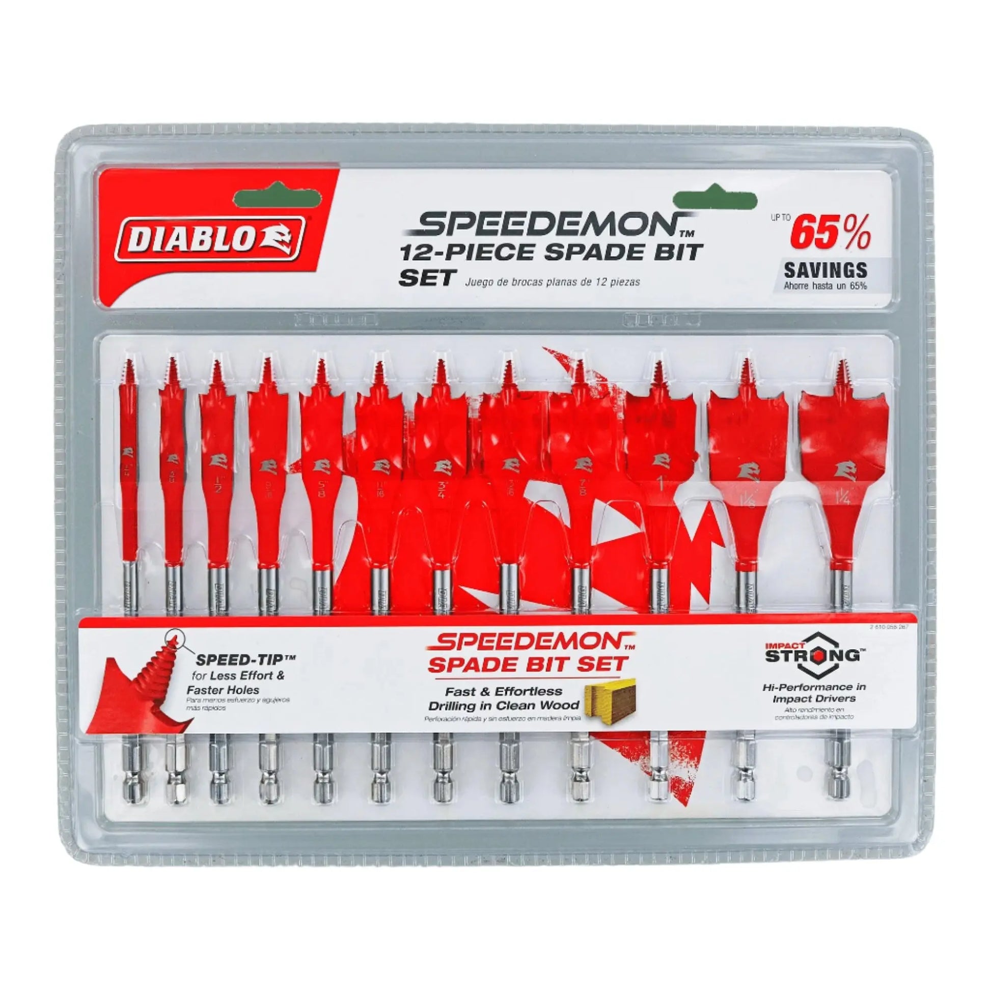 Diablo DSP2950-S12 - 12 pc Spade Bit Set - Wise Line Tools