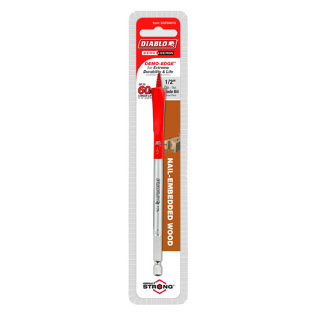 Diablo DSPD4010  -  1/2 in. x 6 in. Demo Demon™ Spade Bit for Nail-Embedded Wood - Wise Line Tools