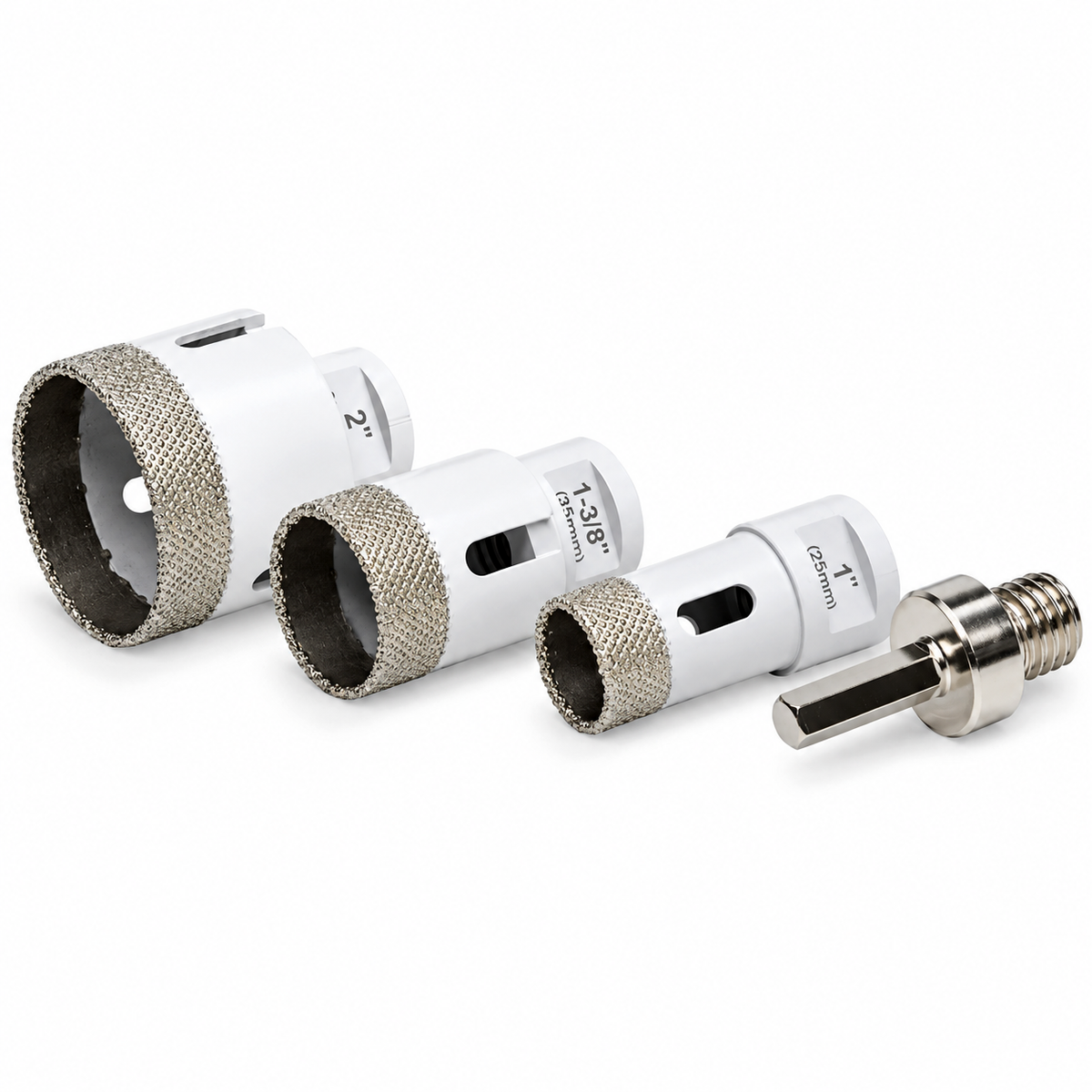 Marshalltown MAR-DTTLTC - 1", 1-3/8", 2" Dry/Wet Diamond Hole Saw Plumbing Kit with Drill Adapter