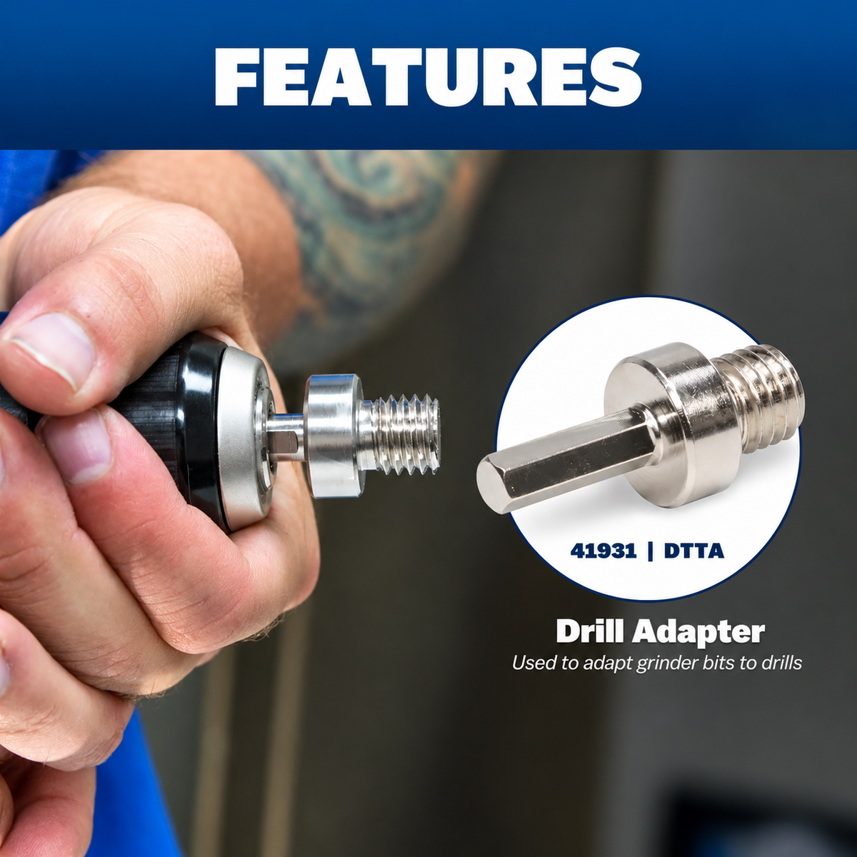 Marshalltown MAR-DTTLTC - 1", 1-3/8", 2" Dry/Wet Diamond Hole Saw Plumbing Kit with Drill Adapter