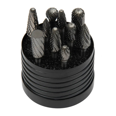 Drillco 70S005DC- 10 Piece Solid Carbide Double Cut Bur #5 Set - Wise Line Tools