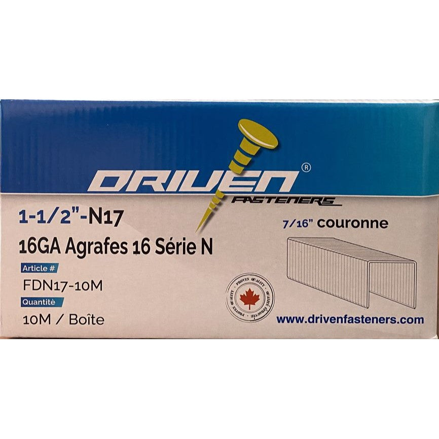 Driven Fasteners FDN17  -  sheathing staples - Wise Line Tools