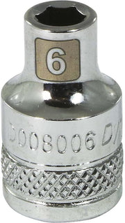 Dynamic D008006 - 3/8" D 6 PT 6MM Chrome Socket DYNAMIC