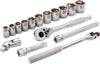 DYNAMIC D010008 - Tools 3/8-Inch Drive 16 Piece 6 Point, Standard SAE Socket Set, 3/8-Inch-1-Inch