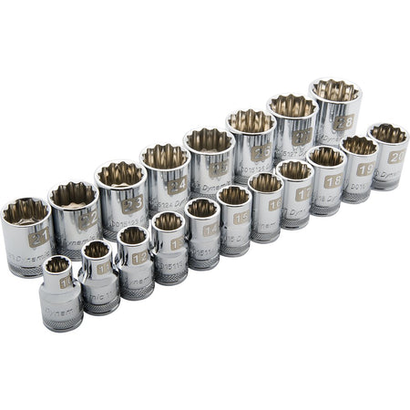 Dynamic  GT-D018006  - 19 Piece 12 Point Standard Metric Socket Set 10-28mm - Wise Line Tools