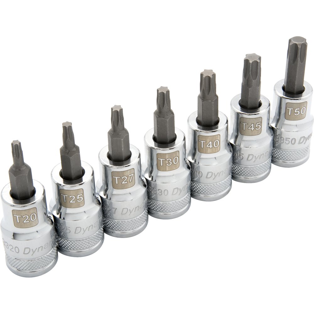 Dynamic GT-D018016  -  7 Piece Standard Length Torx Socket Set 1/2" Drive - Wise Line Tools