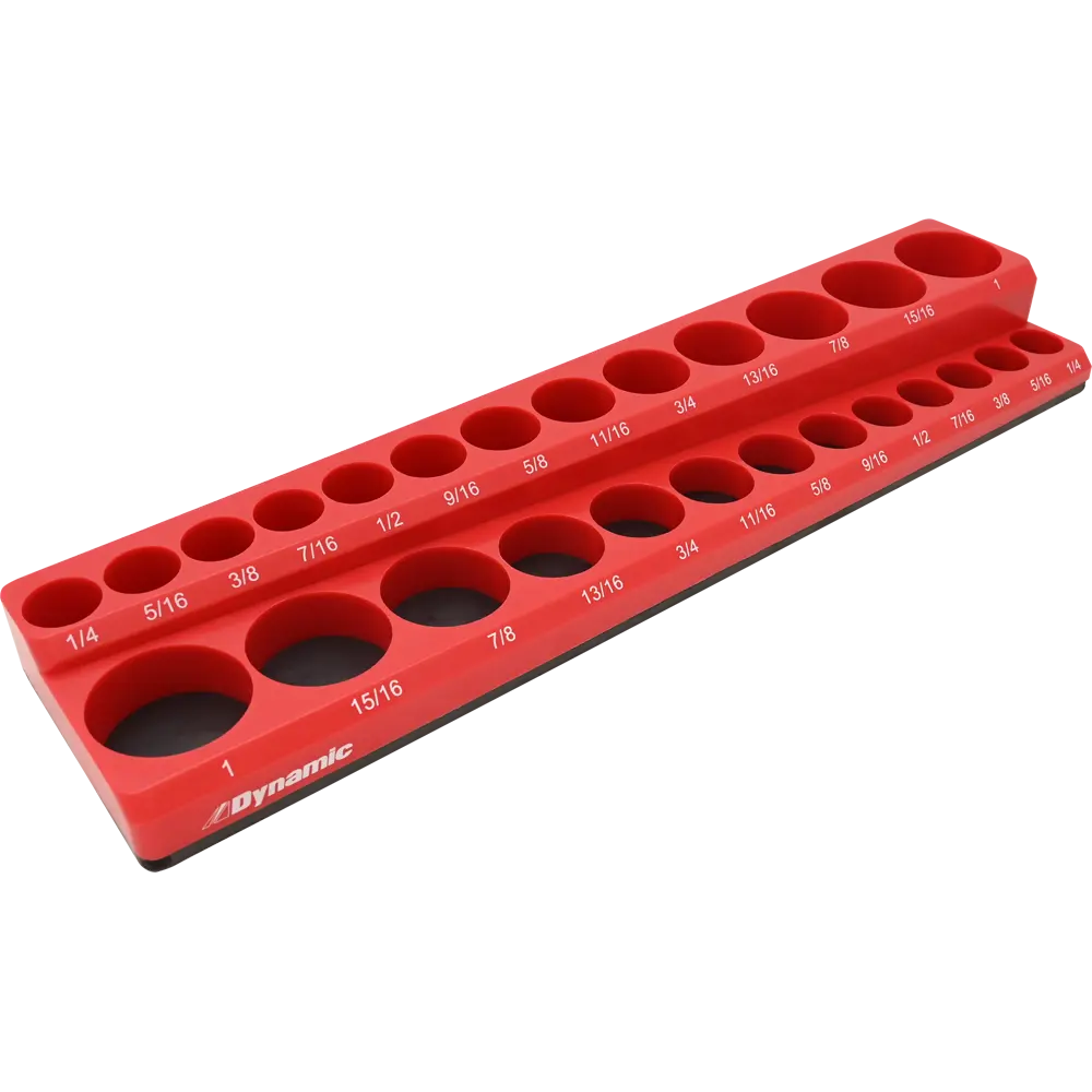 Dynamic Tools GT-D029002 -Dynamic Tools 3/8-in Drive Magnetic Organizer for 26 SAE Sockets DYNAMIC