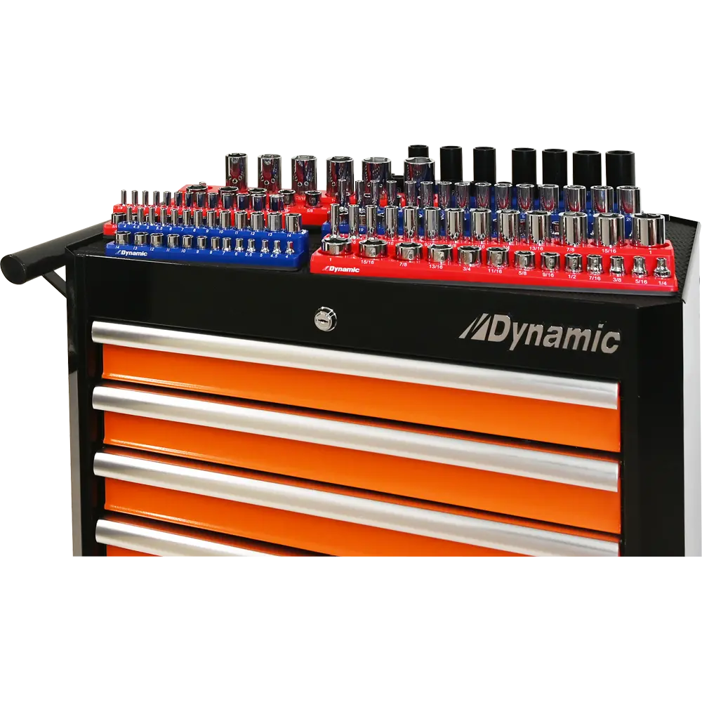 Dynamic Tools GT-D029004 -Dynamic Tools 1/2-in Drive Magnetic Organizer for 16 SAE Sockets DYNAMIC