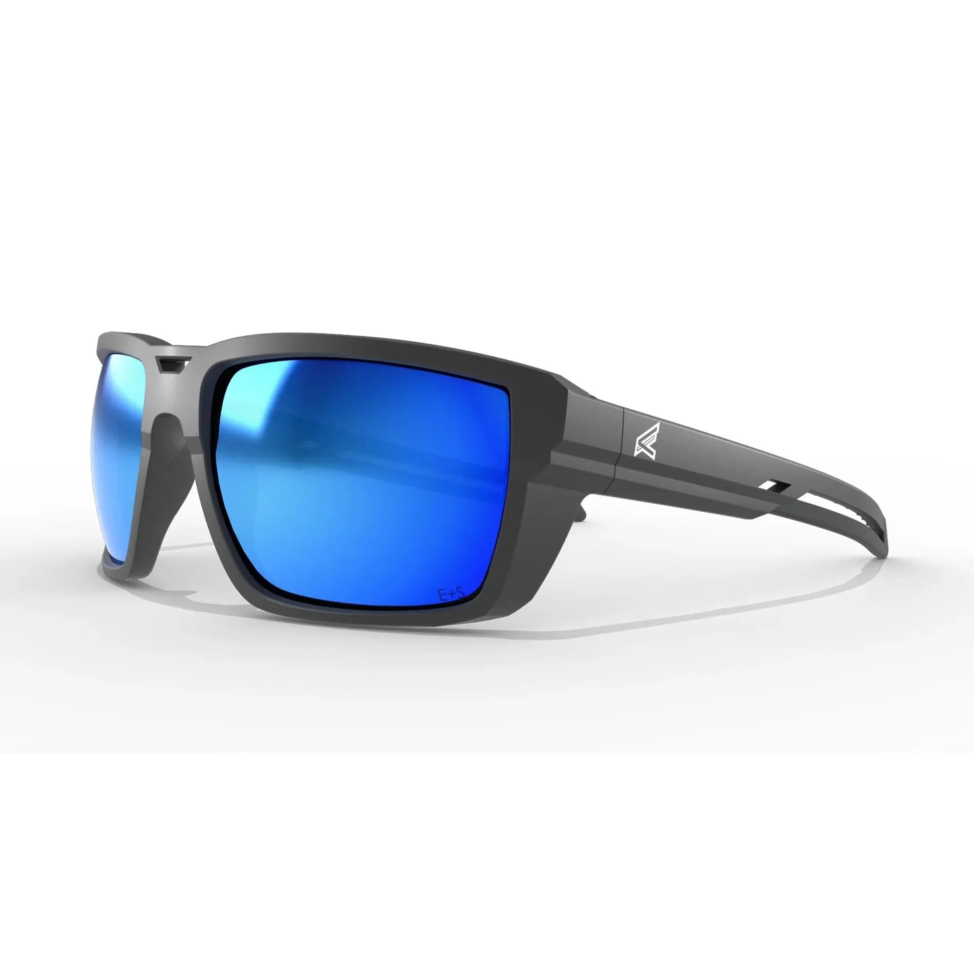 EDGE LS113MPAP - Lassen - Matte Black Frame /Polarized  Aqua Precision Blue Mirror Lenses EDGE