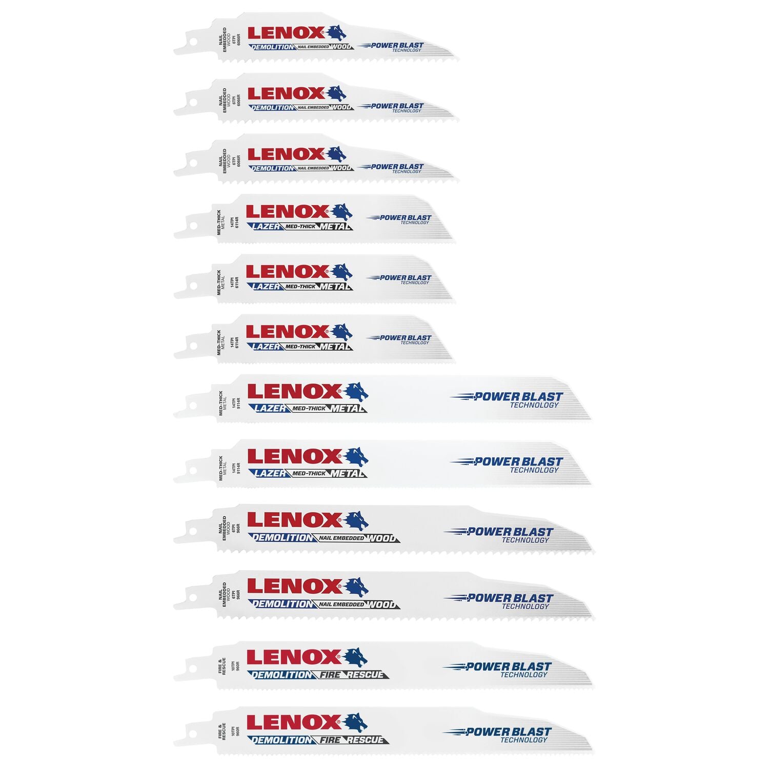 Lames de scie alternative de démolition Lenox 12 pièces avec étui – 1214412RKD 