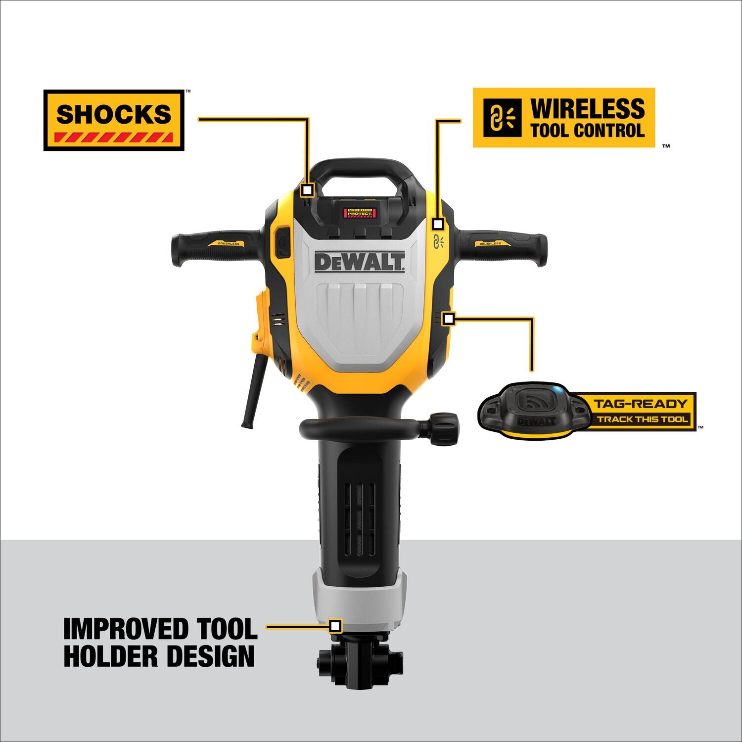 DEWALT D25966K-SDS MAX kabelgebundenes, bürstenloses 1-1/8-Zoll-Bohrhammer-Kit