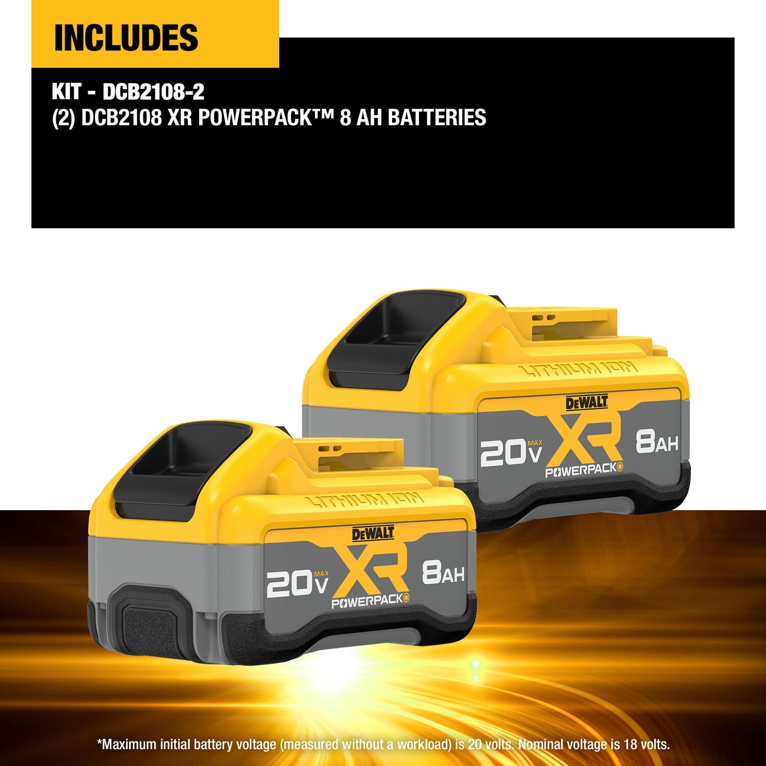 DEWALT DCB2108-2-20V Max XR 8Ah Dual Pack