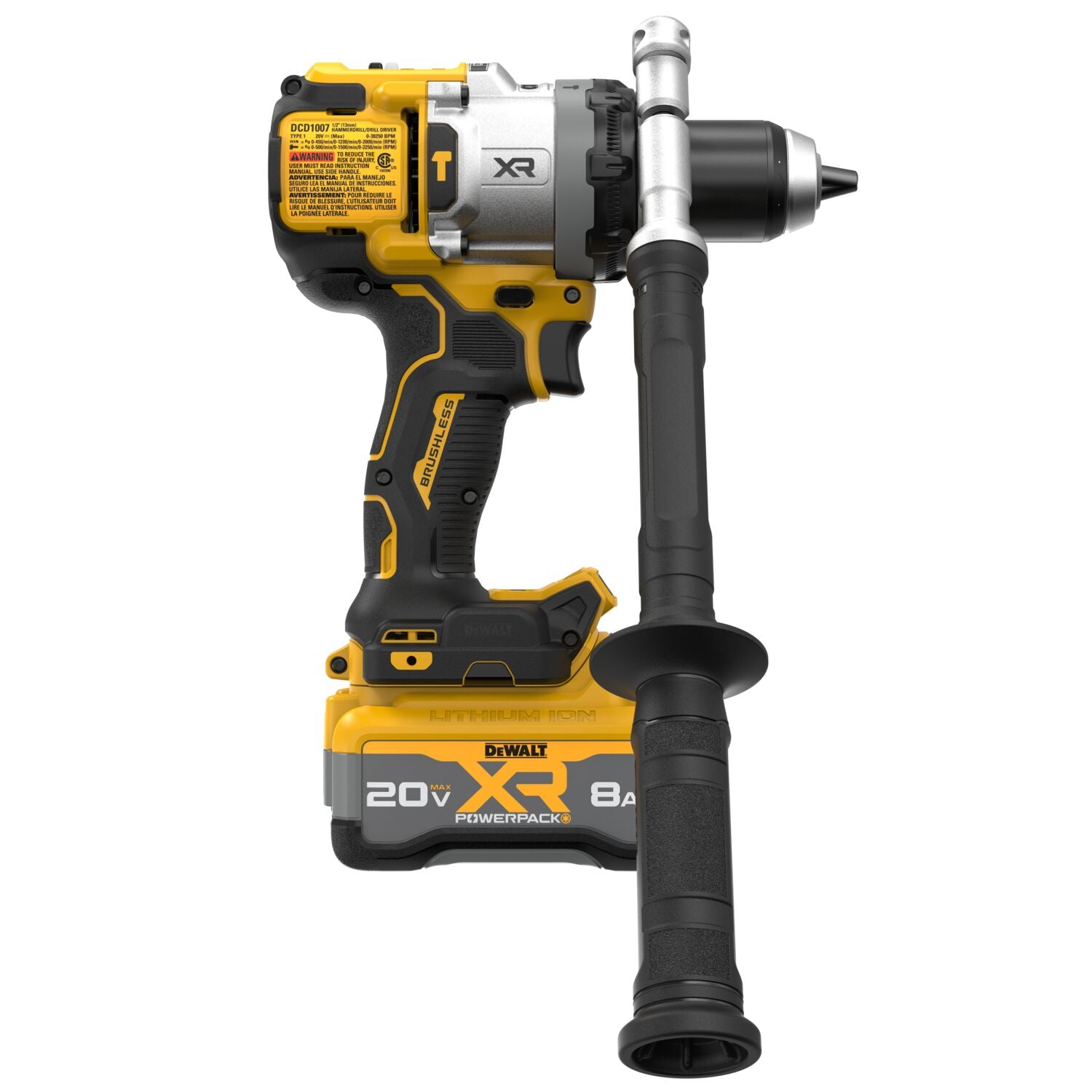 Dewalt DCD1007WW1 - 20V MAX* XR® BRUSHLESS CORDLESS 1/2 IN. 3-SPEED HAMMER DRILL Kit